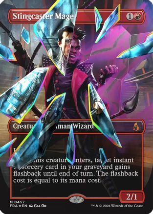 Stingcaster Mage (Borderless) (Facet Foil) (0457)  [Reality Fracture] Foil