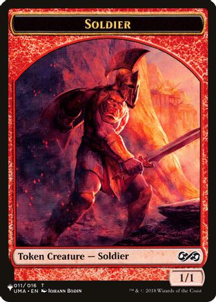 Soldier (UMA) // Dwarf (ELD) Double-sided Token  [The List Reprints]