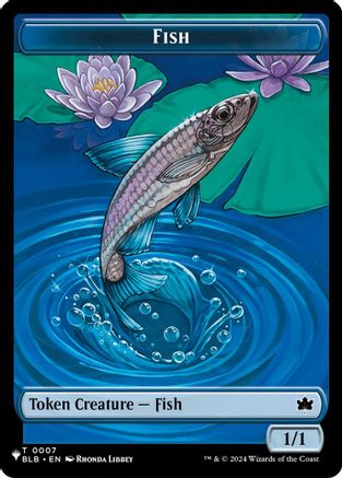 Fish (BLB) // Treasure (MH3) Double-sided Token  [The List Reprints]