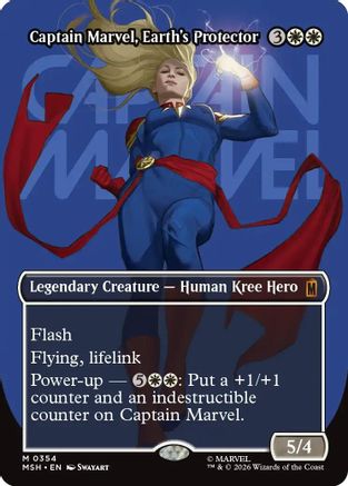 Captain Marvel, Earth's Protector (Borderless) (0354)  [Marvel Super Heroes] Foil