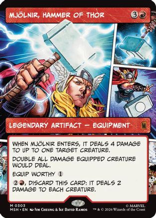Mjolnir, Hammer of Thor (Borderless) (0303)  [Marvel Super Heroes] Foil