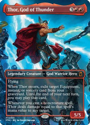 Thor, God of Thunder (Borderless) (0338)  [Marvel Super Heroes] Foil