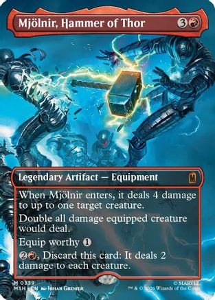 Mjolnir, Hammer of Thor (Borderless) (0339)  [Marvel Super Heroes] Foil