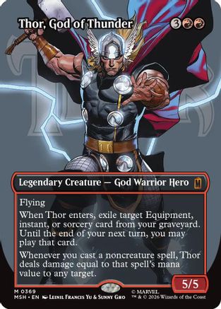 Thor, God of Thunder (Borderless) (0369)  [Marvel Super Heroes] Foil