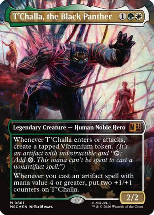 T'Challa, the Black Panther (Borderless) (Surge Foil)  [Commander: Marvel Super Heroes] Foil