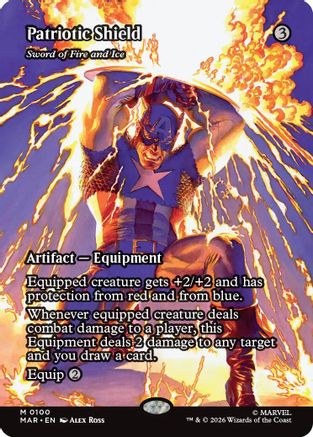 Patriotic Shield - Sword of Fire and Ice (Borderless)  [Marvel Universe Eternal-Legal]