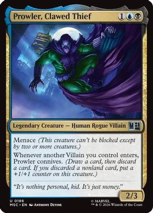Prowler, Clawed Thief (Surge Foil)  [Commander: Marvel Super Heroes] Foil