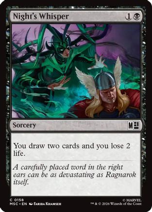 Night's Whisper (Surge Foil)  [Commander: Marvel Super Heroes] Foil