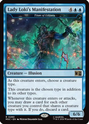 Lady Loki's Manifestation - Titan of Littjara (Surge Foil)  [Commander: Marvel Super Heroes] Foil