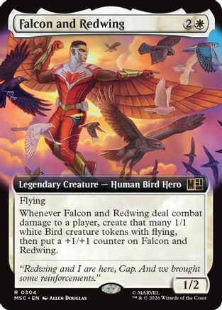 Falcon and Redwing (Extended Art)  [Commander: Marvel Super Heroes] Foil