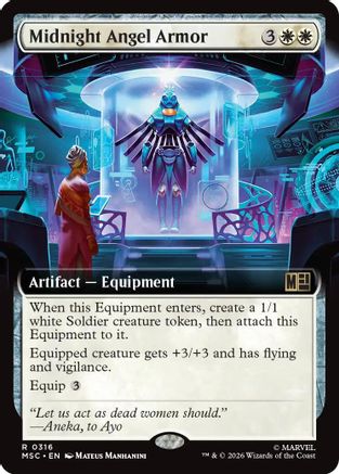 Midnight Angel Armor (Extended Art)  [Commander: Marvel Super Heroes] Foil