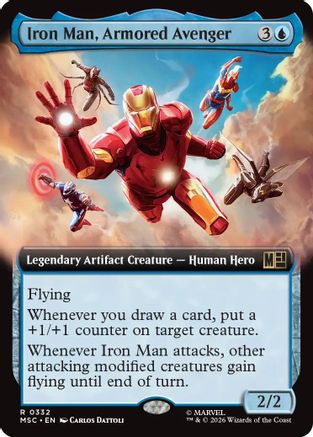 Iron Man, Armored Avenger (Extended Art)  [Commander: Marvel Super Heroes] Foil