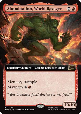 Abomination, World Ravager (Extended Art)  [Commander: Marvel Super Heroes] Foil
