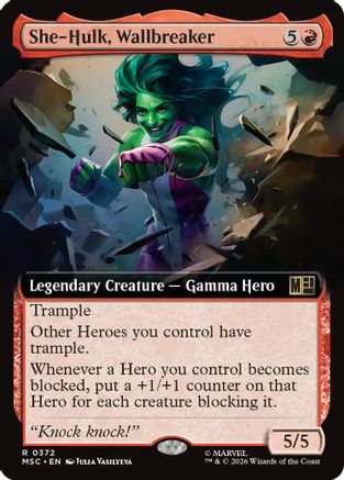She-Hulk, Wallbreaker (Extended Art)  [Commander: Marvel Super Heroes] Foil