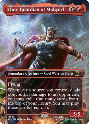 Thor, Guardian of Midgard (Borderless)  [Commander: Marvel Super Heroes] Foil