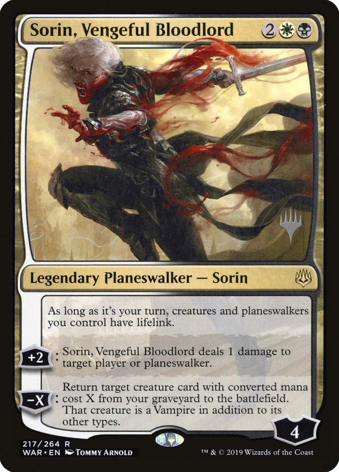 Sorin, Vengeful Bloodlord (Promo Pack) [War of the Spark Promos] Foil