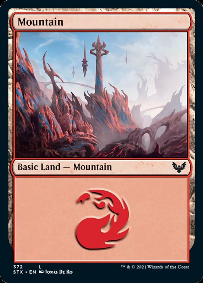 Mountain (372) [Strixhaven: School of Mages] Foil
