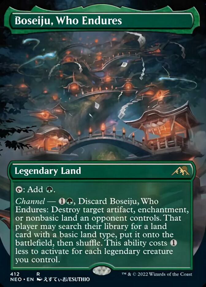 Boseiju, Who Endures (Borderless Alternate Art) [Kamigawa: Neon Dynasty] Foil