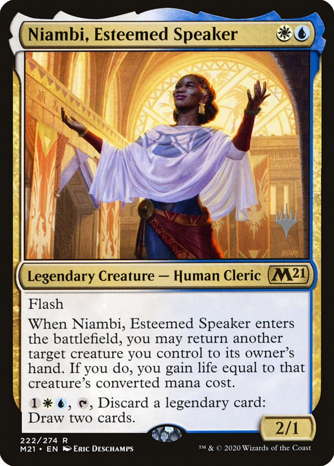 Niambi, Esteemed Speaker (Promo Pack) [Core Set 2021 Promos] Foil