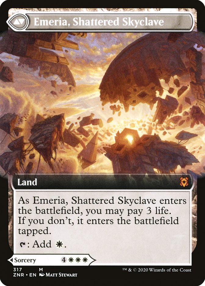 Emeria's Call // Emeria, Shattered Skyclave (Extended Art) [Zendikar Rising] Foil