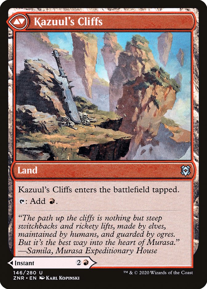 Kazuul's Fury // Kazuul's Cliffs [Zendikar Rising] Foil