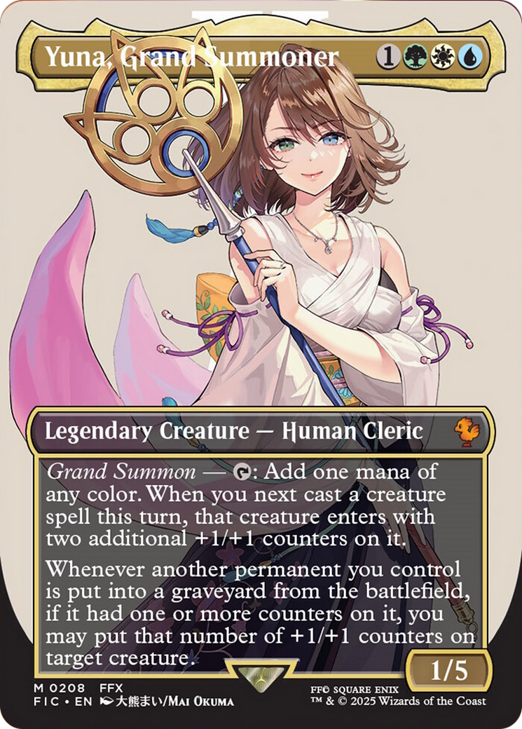 Yuna, Grand Summoner (Borderless) [FINAL FANTASY Commander] Foil