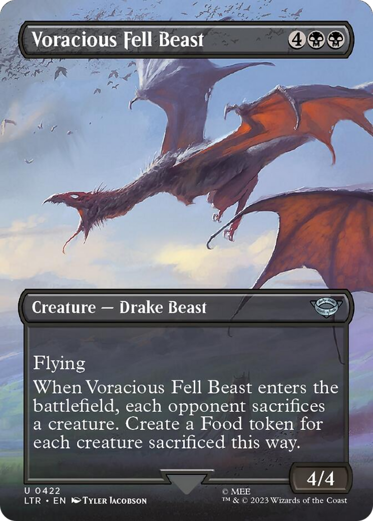 Voracious Fell Beast (Borderless Alternate Art) [The Lord of the Rings: Tales of Middle-Earth] Foil