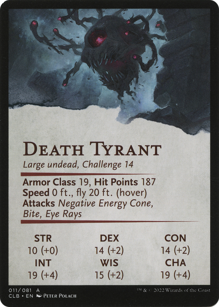 Ghastly Death Tyrant // Ghastly Death Tyrant  [Battle for Baldur's Gate Art Series] (Borderless) Foil