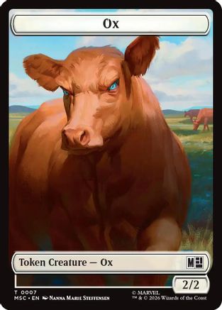 Ox (0007) // Construct (0014) Double-Sided Token  [Commander: Marvel Super Heroes]