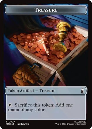 Treasure (0027) // Construct (0030) Double-Sided Token (Surge Foil)  [Commander: Marvel Super Heroes] Foil