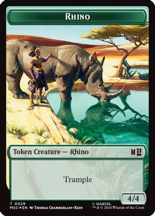 Rhino (0029) // Beast (0027) Double-Sided Token (Surge Foil)  [Commander: Marvel Super Heroes] Foil