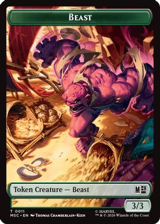 Beast // Vibranium Double-Sided Token  [Commander: Marvel Super Heroes] Foil