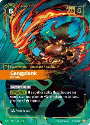 Gangplank, Naval (Overnumbered) (181/166) - Riftbound - [Vendetta] Foil