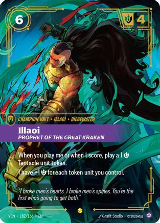 Illaoi, Prophet of the Great Kraken (Overnumbered) (182/166) - Riftbound - [Vendetta] Foil