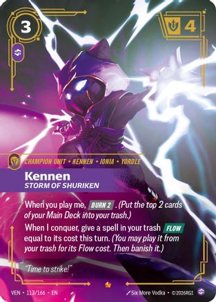 Kennen, Storm of Shuriken (113/166) - Riftbound - [Vendetta] Foil