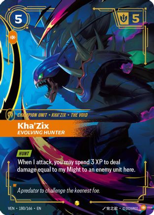 Kha'Zix - Evolving Hunter (Overnumbered) (180/166) - Riftbound - [Vendetta] Foil