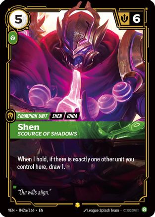 Shen, Scourge of Shadows (Alternate Art) (042a/166) - Riftbound - [Vendetta] Foil