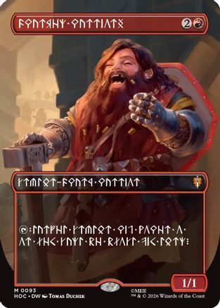 Dwarven Warriors (Borderless) (Dwarvish)  [The Hobbit: Eternal-Legal] Foil