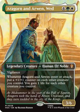 Aragorn and Arwen, Wed (Borderless)  [The Hobbit: Eternal-Legal] Foil
