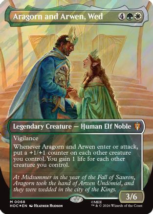 Aragorn and Arwen, Wed (Borderless) (Surge Foil)  [The Hobbit: Eternal-Legal] Foil