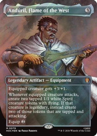 Anduril, Flame of the West (Borderless) (Surge Foil)  [The Hobbit: Eternal-Legal] Foil