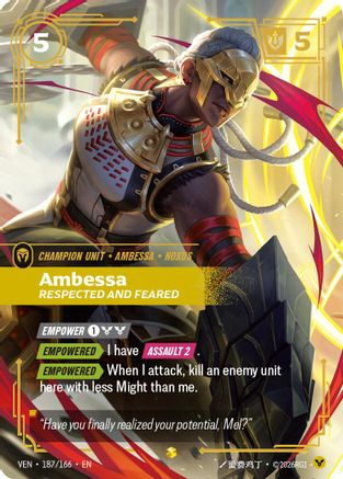 Ambessa, Respected and Feared (Overnumbered) (187/166) - Riftbound - [Vendetta] Foil