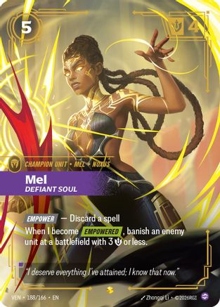 Mel, Defiant Soul (Overnumbered) (188/166) - Riftbound - [Vendetta] Foil