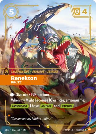Renekton, Brute (Overnumbered) (177/166) - Riftbound - [Vendetta] Foil