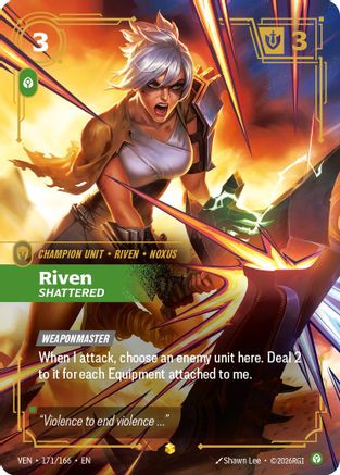 Riven, Shattered (Overnumbered) (171/166) - Riftbound - [Vendetta] Foil