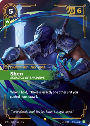 Shen, Scourge of Shadows (Overnumbered) (170/166) - Riftbound - [Vendetta] Foil