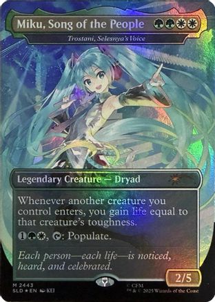 Miku, Song of the People - Trostani, Selesnya's Voice (Display Commander) - Thick Stock  [Secret Lair Drop Series] Foil
