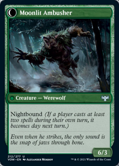 Oakshade Stalker // Moonlit Ambusher [Innistrad: Crimson Vow] Foil