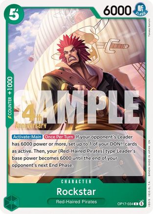 Rockstar (OP17-034) - [The World's Strongest Warriors Release Event Cards]