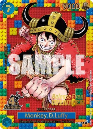 Monkey.D.Luffy (4th Anniversary) (Winner) (P-110) - [One Piece Promotion Cards] Foil
